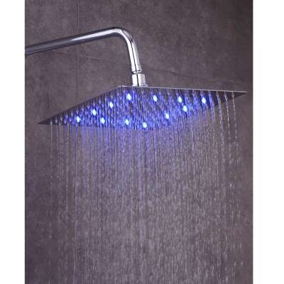 Koen hot sale light 3colors ultrathin 304stainless steel rain shower head led