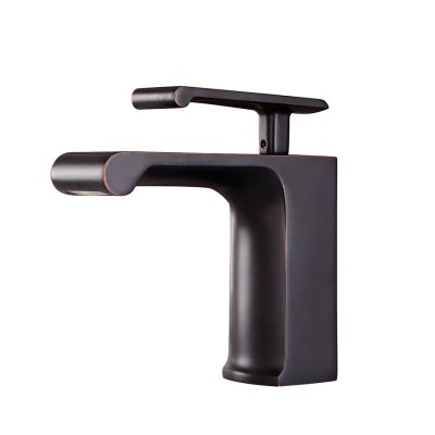 Koen Solid Brass Waterfall Basin Mixer Tap in Black