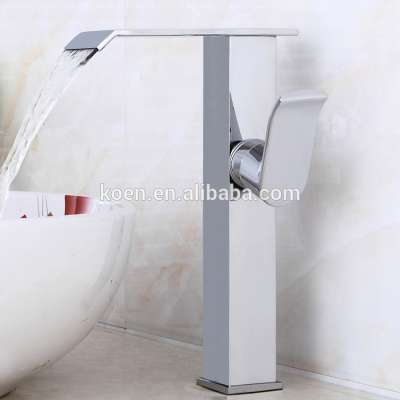 Wenzhou Brass Basin Taps Spout Waterfall High Waist Basin Faucets