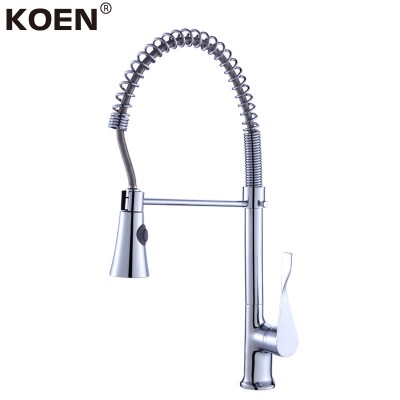 Koen Spring Style Taps Long Pull Out Brass Body Kitchen Faucet